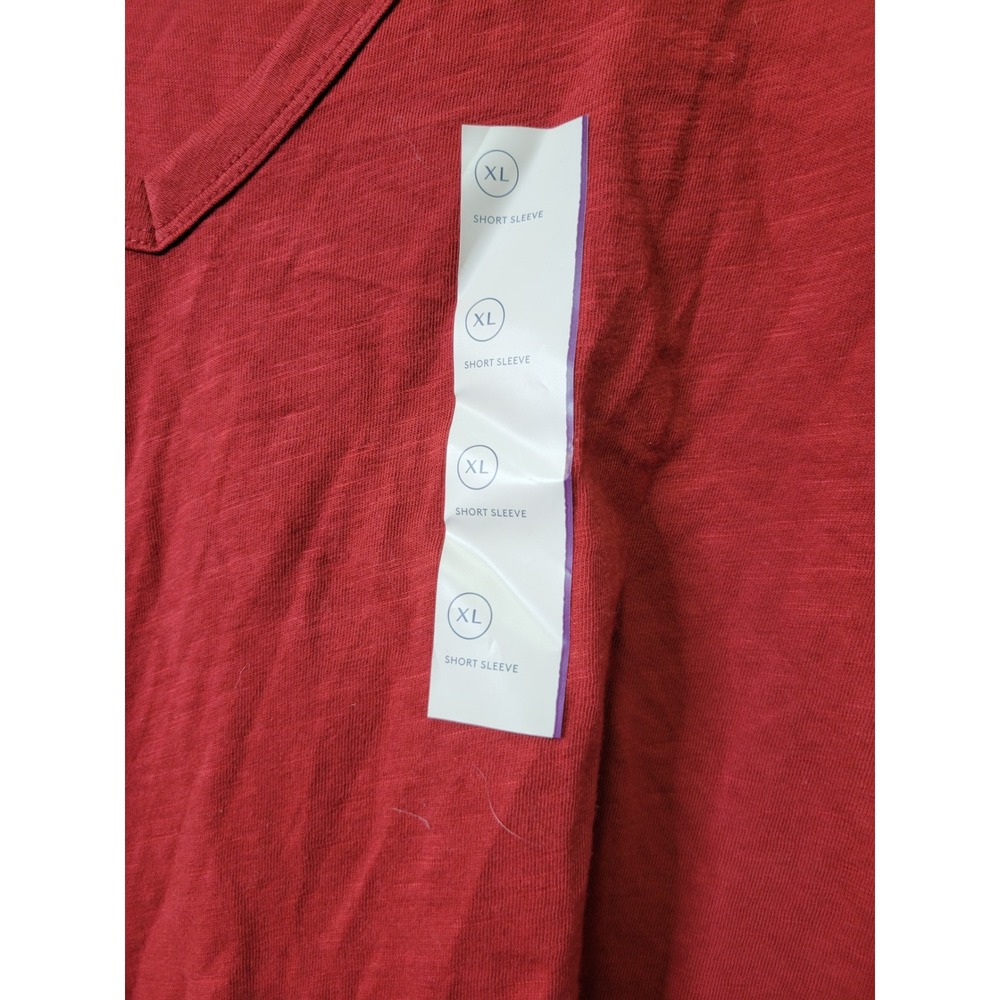 Universal Thread Womens XL Red Slub V-Neck Short Sleeve T-Shirt NWT 1611 - Picture 2 of 6